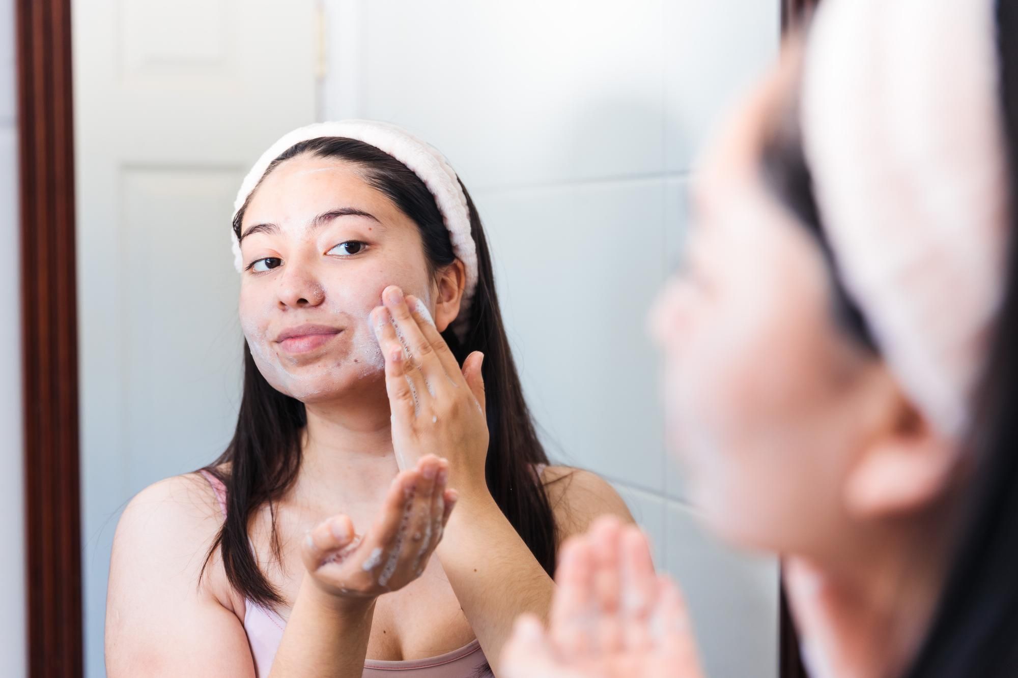Overwashing can increase whitehead acne